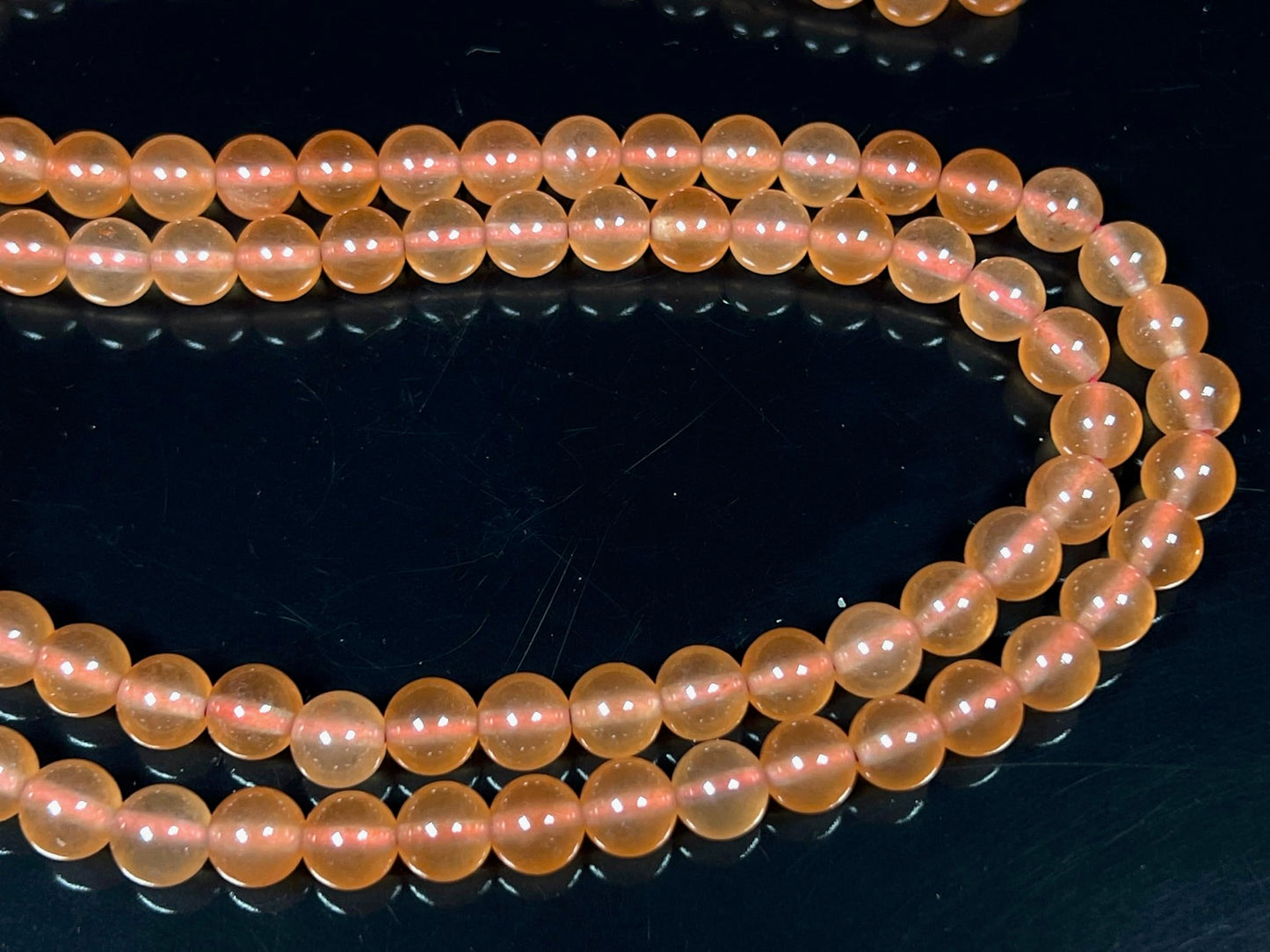 Orange Agate Mala Beads Necklace – 8mm, 108 Beads with Carnelian Guru Bead – Leo Birthstone & Sacral Chakra Energy Beads – Meditation & Yoga Prayer Mala