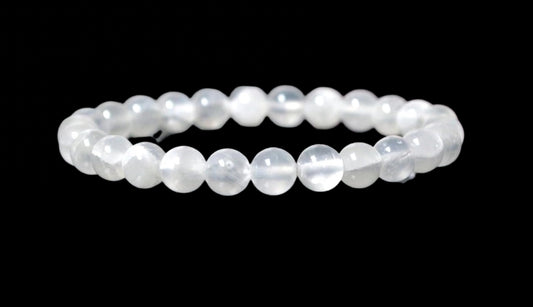 Cleanse & Uplift: Selenite Stretch Bracelet (8mm Beads) - Taurus & Gemini Birthstone & Crown Chakra Harmony