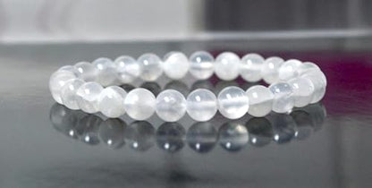 Cleanse & Uplift: Selenite Stretch Bracelet (10mm Beads) - Taurus & Gemini Birthstone & Crown Chakra Harmony
