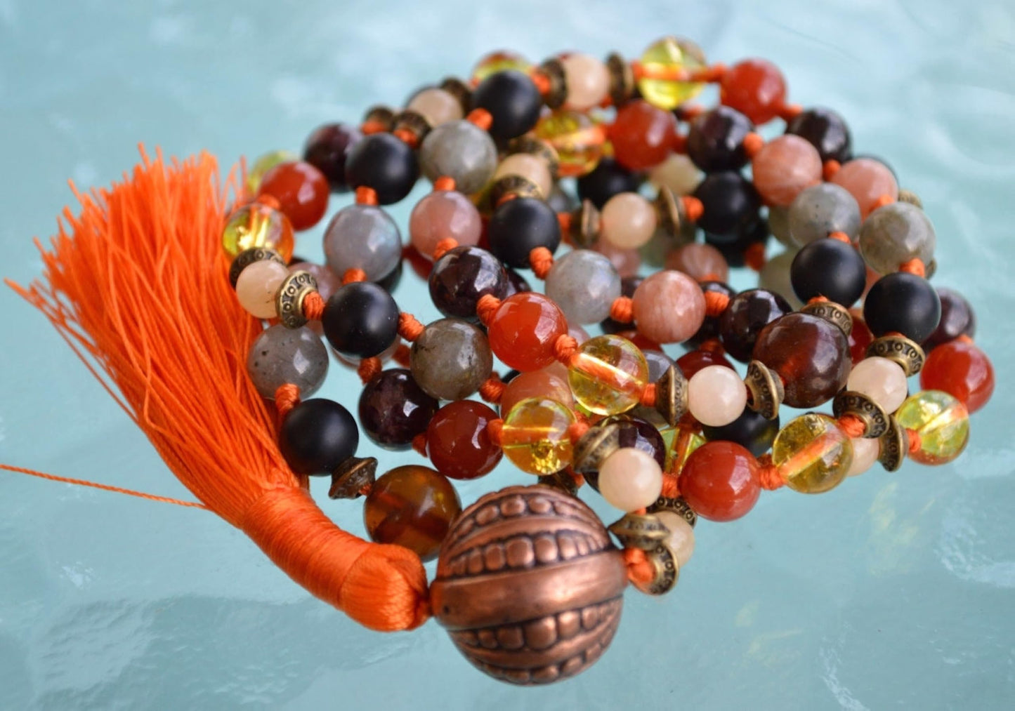 Ultimate Leo Zodiac Mala Necklace | 108 Hand-Knotted Beads | ASTRA Collection