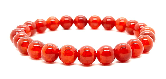 AWAKEN YOUR KUNDALINI Red Dragon Vein Fire Agate Stretch Bracelet - Root Chakra - Aries Birthstone