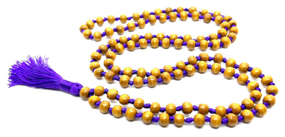 Hand-Knotted Tulsi Mala Beads Necklace – 8mm 108 Buddhist Prayer Beads – Multicolor Options – Chakra Balancing & Zodiac Birthstones – Meditation Jewelry