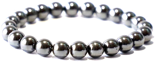 FEROX Hematite Stretch Bracelet | Grounding, Protection & Inner Strength | Root Chakra Healing | Confidence Crystal for Men & Women | Handmade in USA
