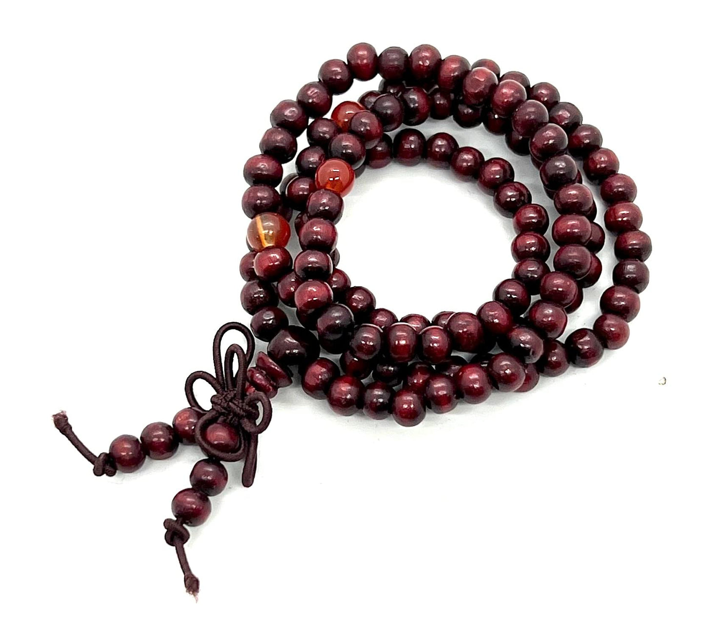 Rosewood Stretch Mala Necklace | 6mm 108 Beads | ARANYA Collection