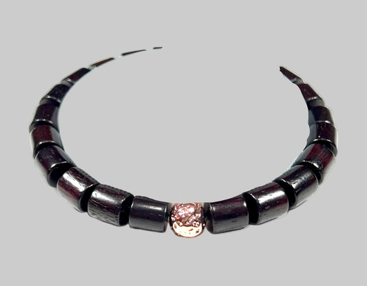 Rosewood & Rose Gold Bead Bracelet | ARANYA Collection