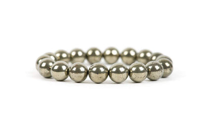 Pyrite Stretch Bracelet - Aries Birthstone & Solar Plexus Chakra - Ignite Your Willpower