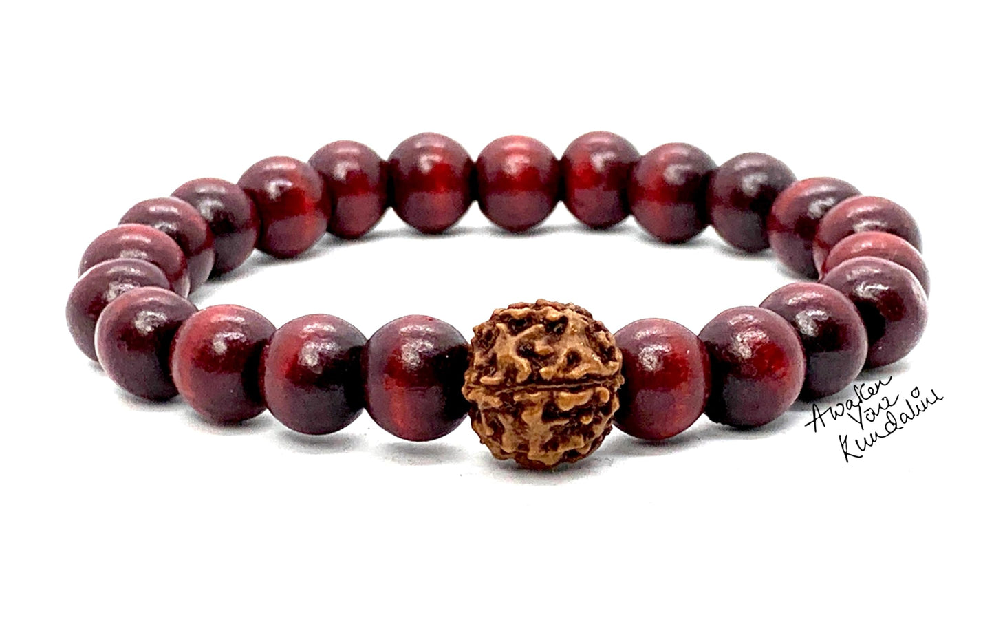 Rosewood Bracelet with 7 Mukhi Rudraksha | ARANYA Collection
