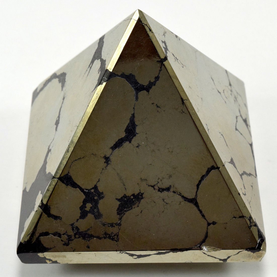 Pyrite Crystal Pyramid | 2-Inch Empowerment Stone | TATTVA Collection