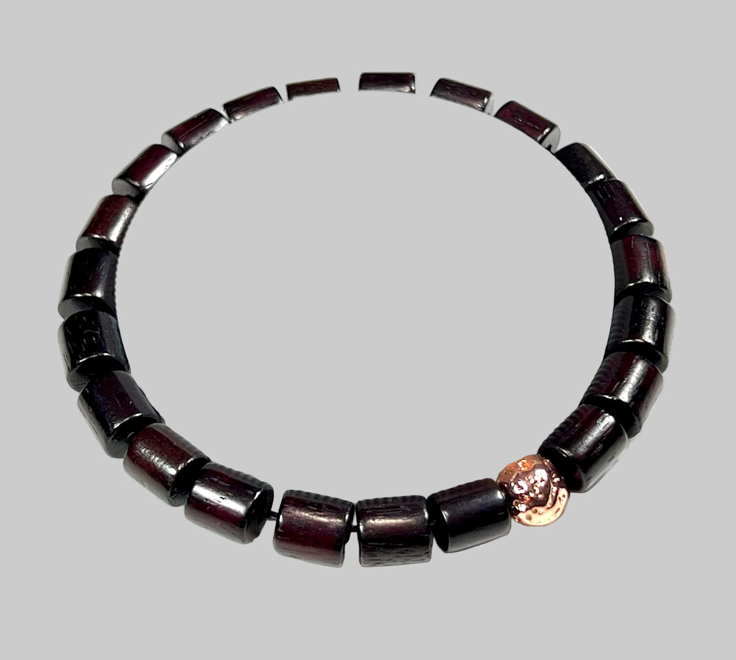 Rosewood & Rose Gold Bead Bracelet | ARANYA Collection