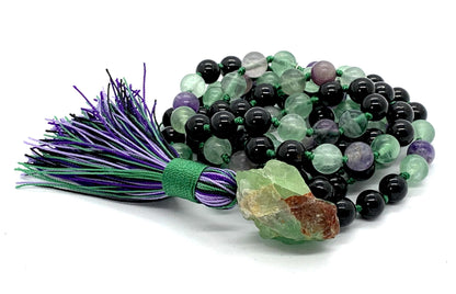 Guardian’s Trinity Mala | Fluorite, Tourmaline & Amethyst | VISTA + SOMA