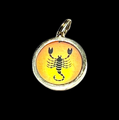 Zodiac Constellation Pendant Necklace - Sun Sign Amulet - Rashi Yantra Pendant - 1 Inch Brass Pendant with Zodiac Yantra