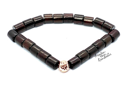 Rosewood & Rose Gold Bead Bracelet | ARANYA Collection