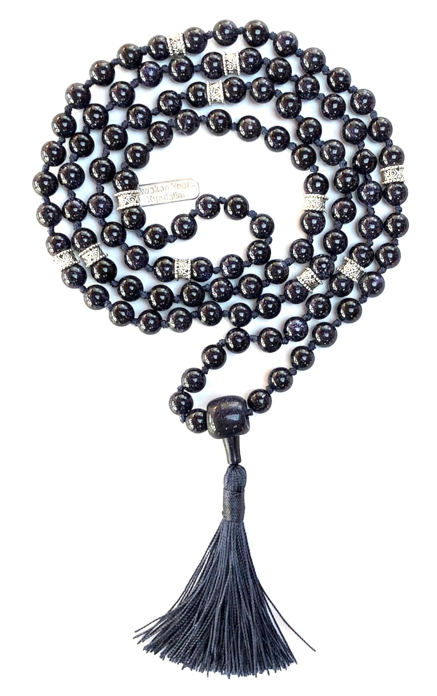 Blue Goldstone Mala Beads Necklace | Throat Chakra | TARA Collection