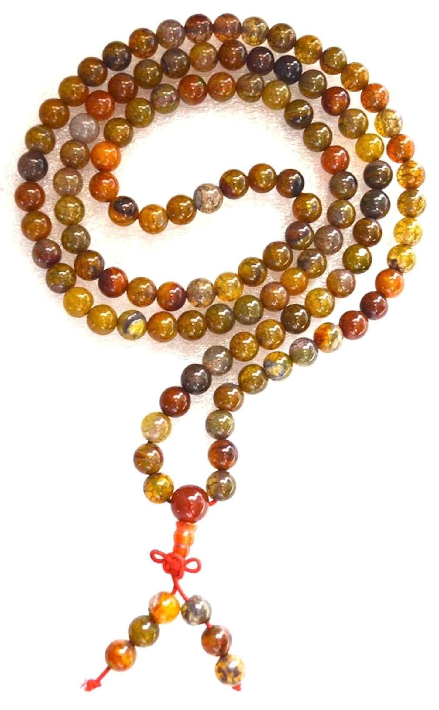 Heart chakra mala Dragon Vein Agate mala beads necklace Reiki Healing Stretch necklace 8mm 108 Buddhist prayer beads Tibetan beads w/free velvet mala Pouch/love Abundance Child birth