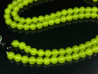 Handmade Agate Mala Beads Necklace with Black Onyx Guru Bead – 108 Beads – 8mm – Multicolor Options – Chakra Balancing & Zodiac Birthstone – Meditation Jewelry