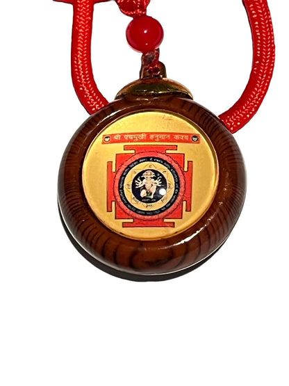 Sri Panch Mukhi Hanuman with Sri Yantra - Dual Yantra Kavach Amulet for Protection, Power, Fame & Enhanced Energy