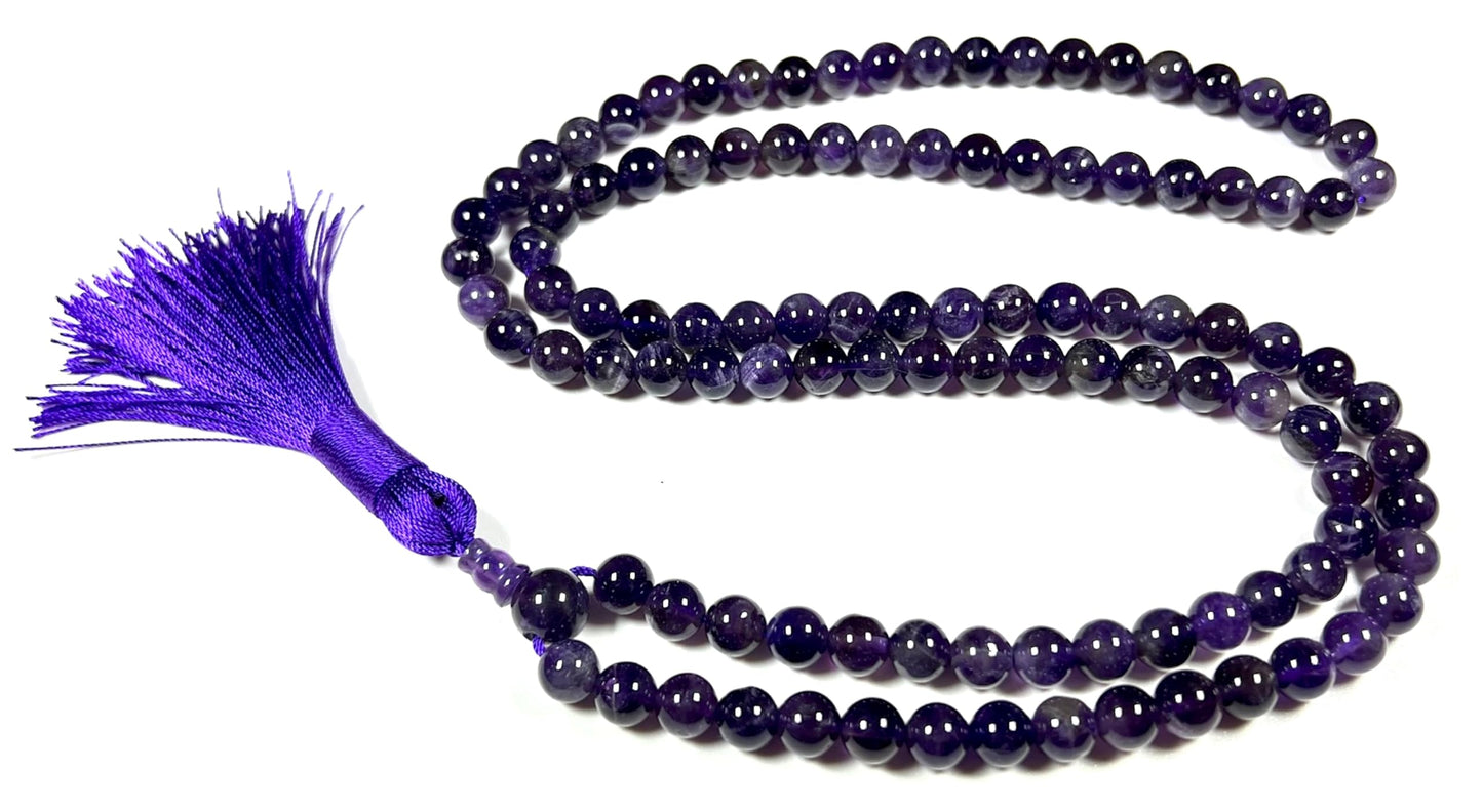 Amethyst Mala Necklace | 108 Beads for Crown Chakra | SOMA Collection