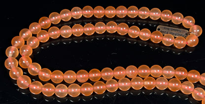 Orange Agate Mala Beads Necklace – 8mm, 108 Beads with Carnelian Guru Bead – Leo Birthstone & Sacral Chakra Energy Beads – Meditation & Yoga Prayer Mala