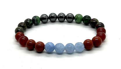 Ignite Your Inner Fire: Aries Constellation Birthstone Bracelet (8mm) - Embrace Passion & Confidence - Multi Chakra Alignment
