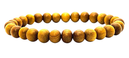 Haldi (Turmeric) & Lava Rock Beads Stretch Bracelet – 8mm – Solar Plexus Chakra & Leo Birthstone – Meditation Jewelry