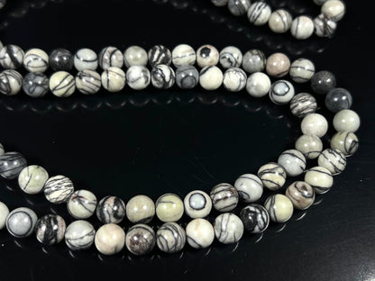 Handmade Natural Netstone Jasper Mala Beads Necklace | 8mm | 108 Beads | Earth Energy Mala | Aries Birthstone & Root Chakra