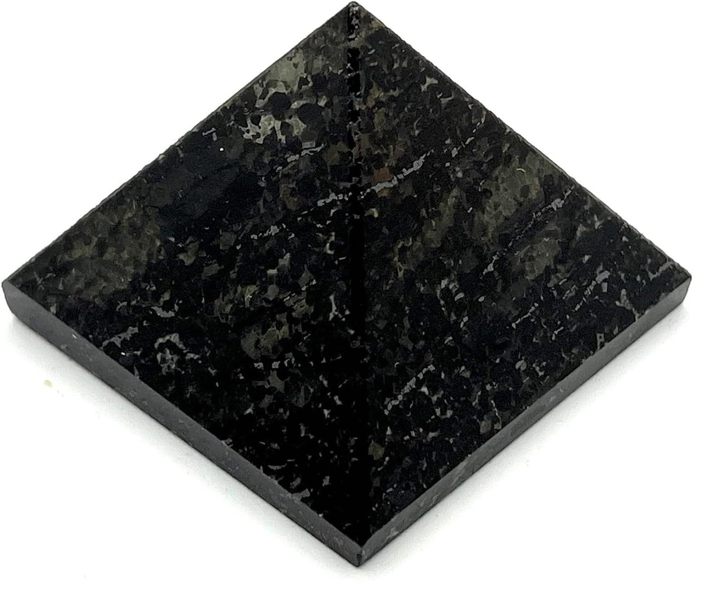 Black Tourmaline Crystal Pyramid | 2-Inch Protection Stone | VESTA & TATTVA Collection