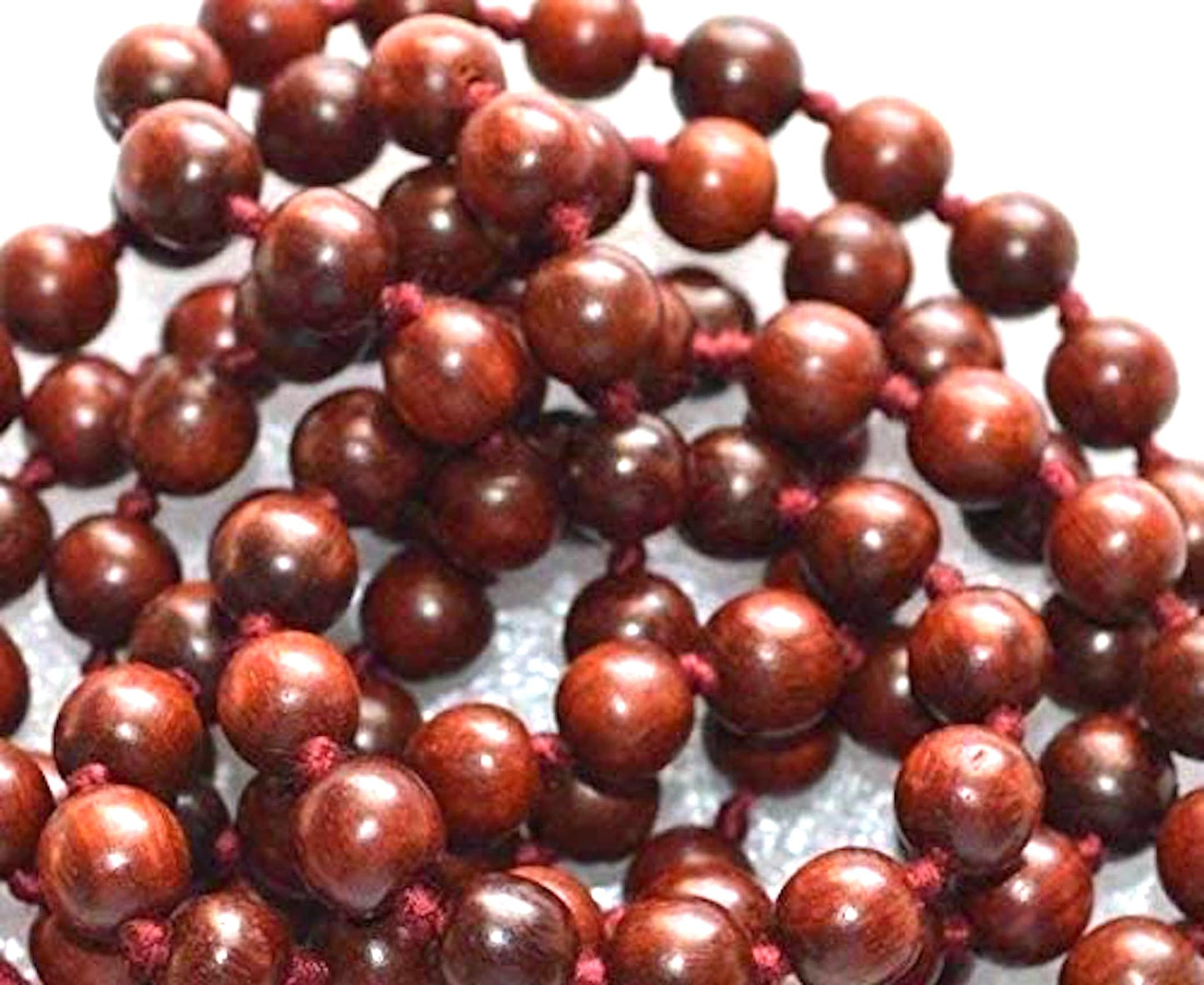 Rosewood Half Mala Necklace | 12mm 54+1 Beads | ARANYA Collection