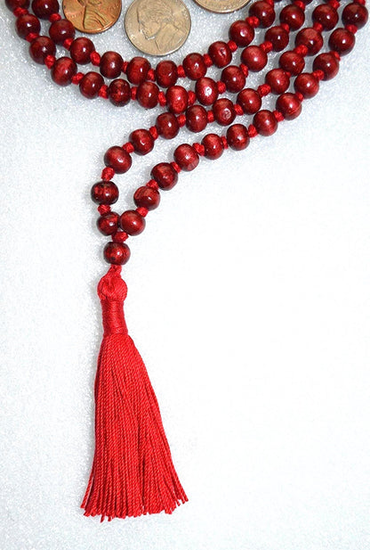 Handknotted Rosewood Mala Necklace | 108 Beads | ARANYA Collection