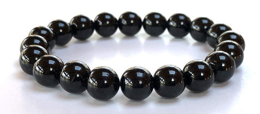 AWAKEN YOUR KUNDALINI Black Tourmaline Stretch Bracelet, Birthstone for October, Libra & Scorpio Sun Sign, Root Chakra