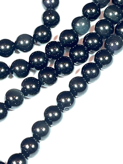 Handmade Rainbow Obsidian Mala Beads Necklace | 8mm 108 Beads | Spiritual Jewelry | Birthstone & Root Chakra Energy