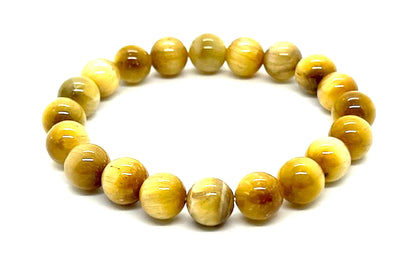 Tiger's Eye Stretch Bracelet – 10mm Mala Beads – Natural & Ethically Sourced – Solar Plexus Chakra & Birthstone Jewelry