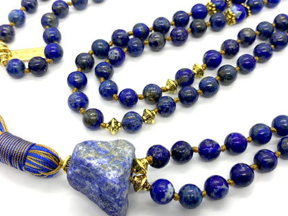 Lapis Lazuli Mala Necklace | 108 Beads Hand-Knotted | SATYA Collection
