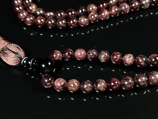 Handmade Natural Garnet Mala Beads Necklace | 6mm & 8mm | 108 Beads | Passion & Vitality Mala | Capricorn Birthstone & Root Chakra