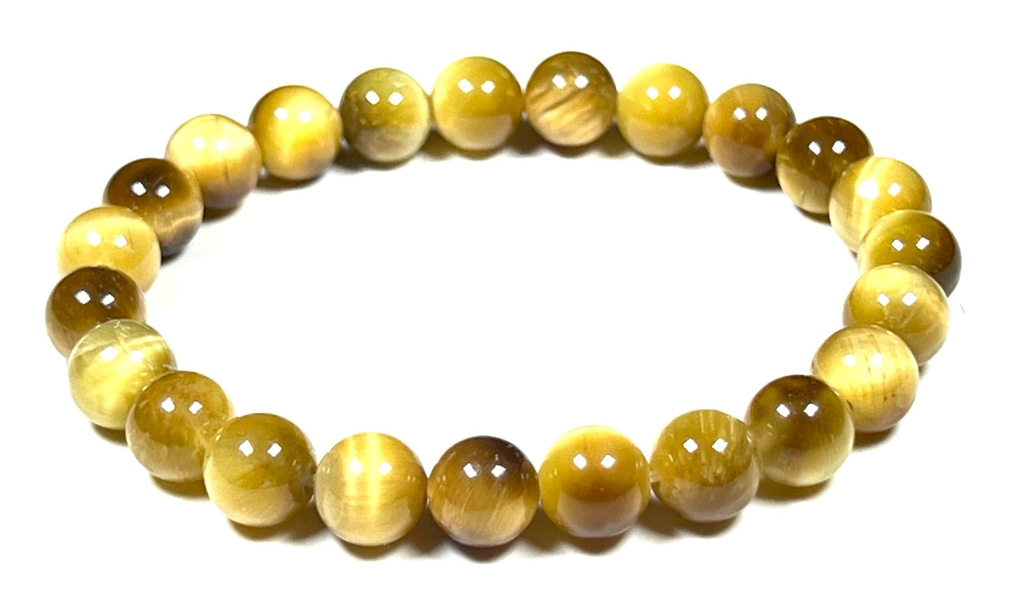 Tiger's Eye Stretch Bracelet – 8mm Beads – Multicolor Options – Solar Plexus Chakra & Zodiac Birthstones – Meditation Jewelry