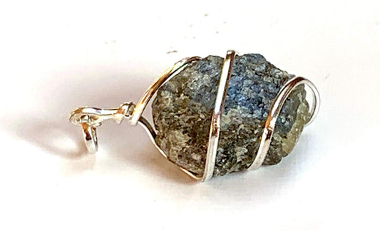 AWAKEN YOUR KUNDALINI Labradorite Pendant, 1 to 1.25 Inches, February Birthstone, Third Eye Chakra