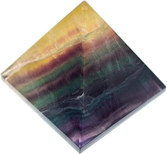 Rainbow Fluorite Crystal Pyramid | 2-Inch Focus Stone | TATTVA Collection