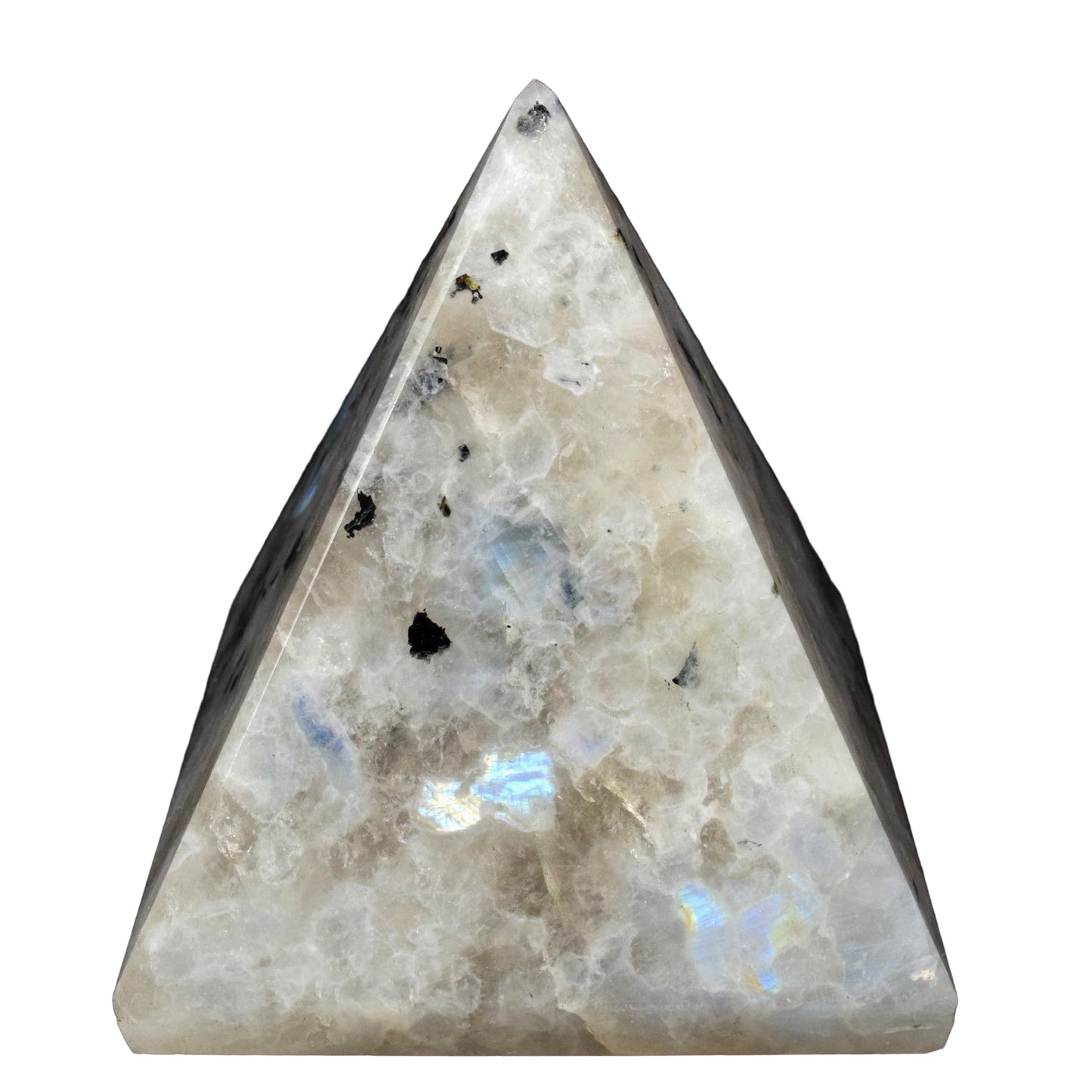 Rainbow Moonstone Pyramid | 2-Inch Intuition Crystal | TATTVA Collection