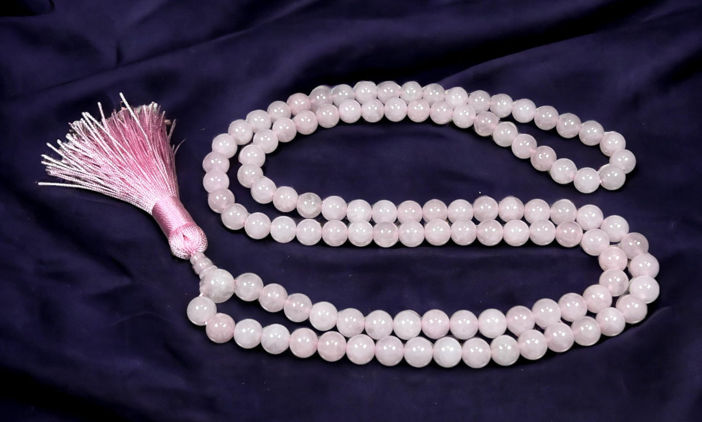 Cultivate Love & Compassion: Hand-Knotted Rose Quartz Mala Necklace (8mm 108 Beads) - Libra Birthstone & Heart Chakra Balance