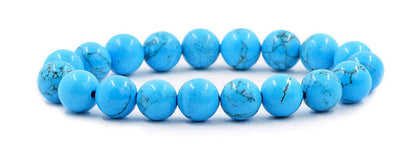 Blue Turquoise Stretch Bracelet - Birthstone for Sagittarius - Third Eye Chakra