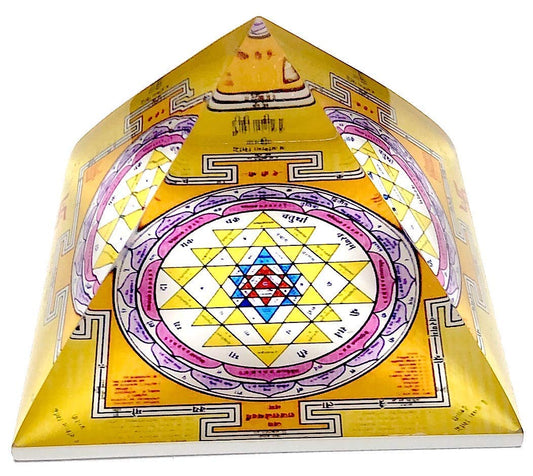 Sri Yantra Crystal Pyramid | 3-Inch Sacred Geometry Tool | TATTVA Collection