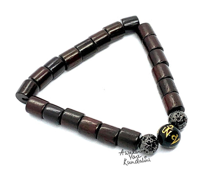 Rosewood, Obsidian & Lava Stretch Bracelet | ARANYA Collection