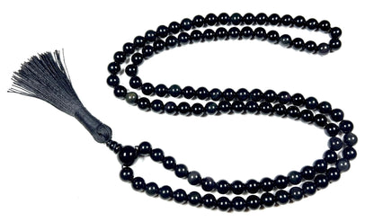 Handmade Rainbow Obsidian Mala Beads Necklace | 8mm 108 Beads | Spiritual Jewelry | Birthstone & Root Chakra Energy