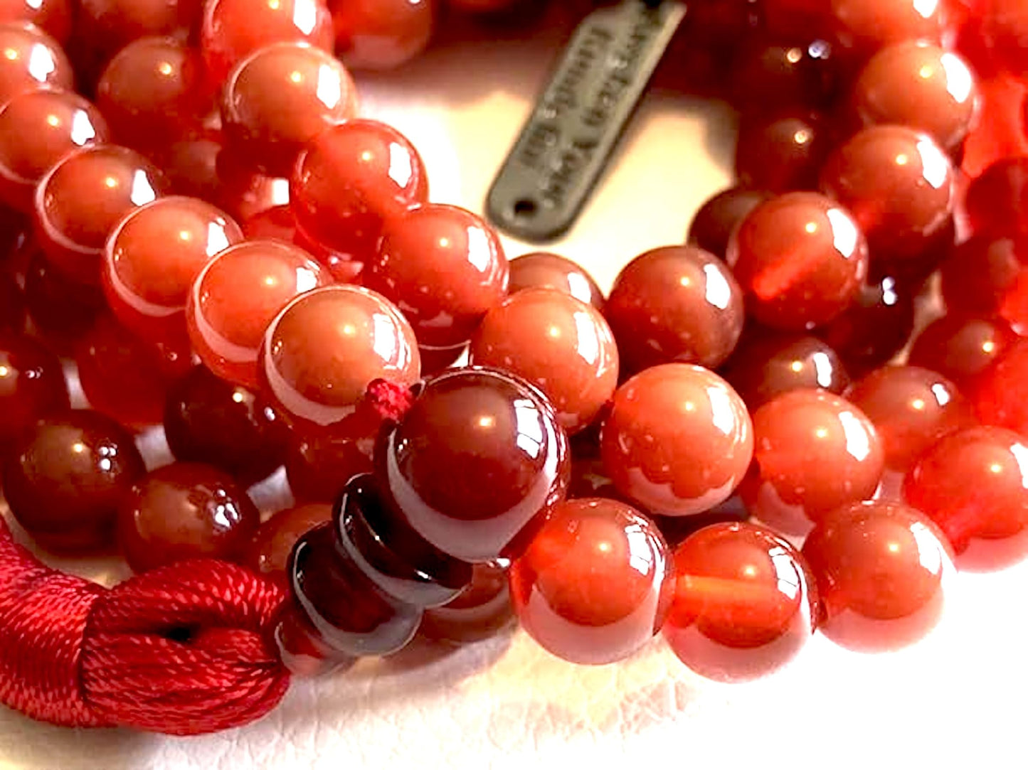 Red Carnelian Mala Necklace – Passion, Vitality & Emotional Courage | Sacral Chakra | VESTA Collection