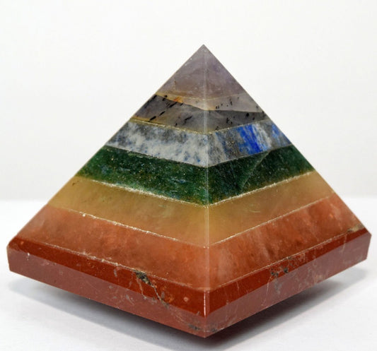 7 Chakra Crystal Pyramid | 2-Inch Energy Alignment Tool | TATTVA Collection