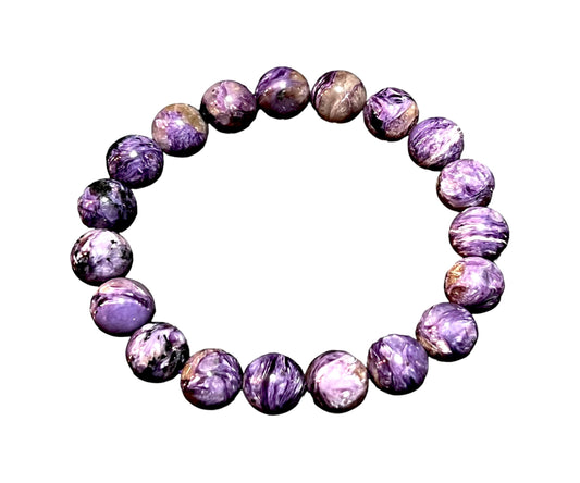 LUCEM Charoite Bracelet | Transformation & Crown Chakra Energy | Scorpio & Sagittarius Zodiac | October–November Birthstone