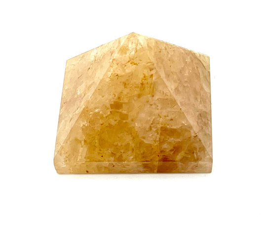 Yellow Quartz Crystal Pyramid | 2-Inch Radiance Stone | TATTVA Collection