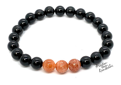 VESTA Black Tourmaline & Sunstone Bracelet