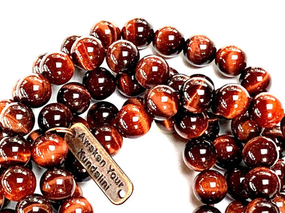 Tiger's Eye Mala Necklace – 8mm 108 Beads – Multicolor Options – Solar Plexus Chakra & Zodiac Birthstones – Meditation Jewelry