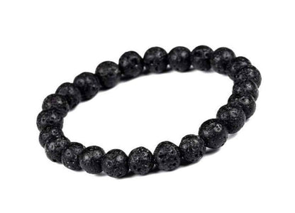 VULCAN Lava Rock Stretch Bracelet | Root Chakra Grounding | 8mm