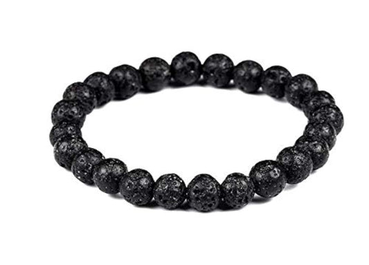 VULCAN Lava Rock Stretch Bracelet | Root Chakra Grounding | 8mm